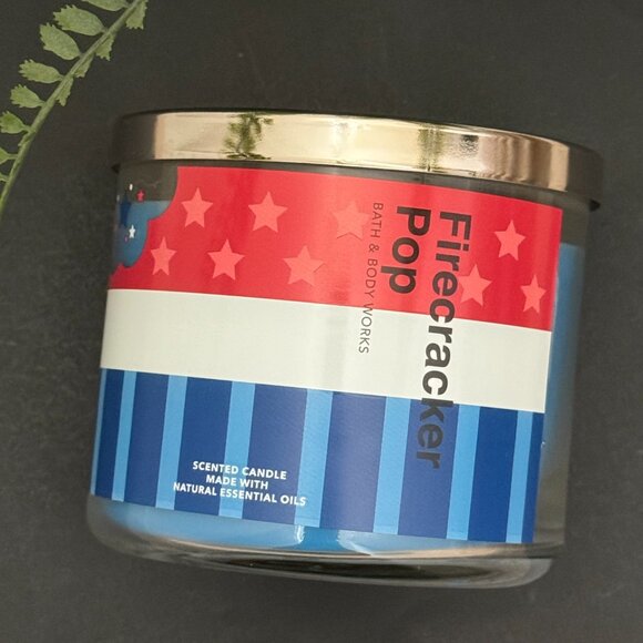 BBW Firecracker Pop Bath & Body Works 3 Wick Candle - Picture 6 of 11